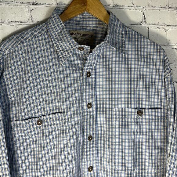 Abercrombie The Big Shirt Saltwater Distressed High Cliff Deep Water Shirt L Lar - Picture 4 of 8